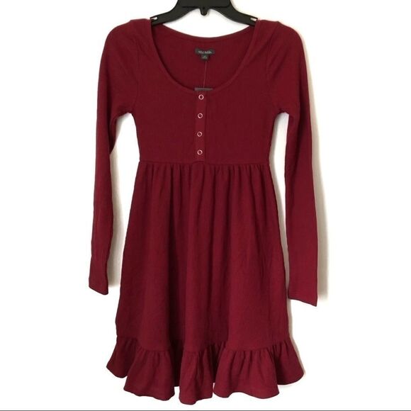 Wild Fable Dress Waffle Knit Red Ribbon XS - Picture 2 of 5